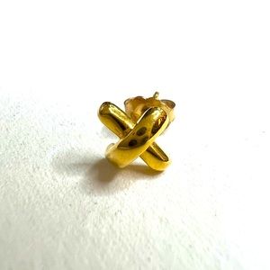 Tiffany & Co. Signature Mini x Stud Earrings 18k Gold Gold (one earring)